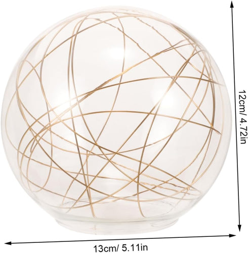 Garneck Replacement Glass Globe for Outdoor LED Solar Lights - Round Ball Garden Light Shade in Elegant Gold - Ideal