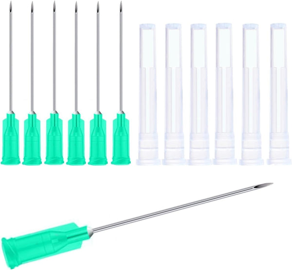 100Pack 21Ga 1 1/2Inch Disposable Lab Supplies with Cap, Individually Sealed Wrapped