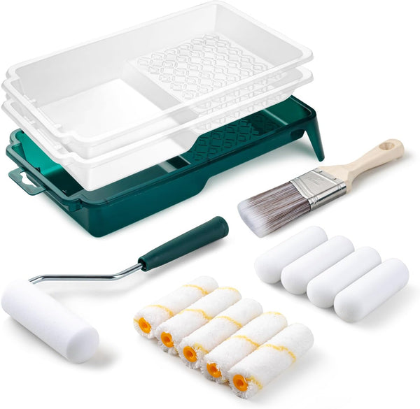 Paint Roller Kit, 15 Pack, 4 Inch Paint Roller, Small Paint Roller