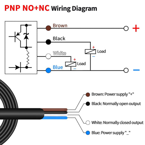 LCLCTC 12V 24V M18;Input(10-30VDC), 4 8-50cm; HG18-D50P3, Laser Sensor photoelectric Switch PNP NO + NC Wires;