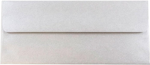 JAM PAPER #10 Metallic Business Envelopes, Silver Stardream, 4 1/8 x 9 1/2, 25/Pack