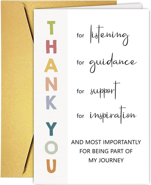 Qamza Cute Thank You Card to Teacher Appreciation Gift to Mentor, Coach, Educator,