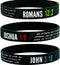 Ezekiel Gift Co. Christian Wristbands for Guys (6-Pack) - John 3:16, Romans 12:2, Joshua 1:9 - Religious Bible Gifts
