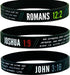 Ezekiel Gift Co. Christian Wristbands for Guys (6-Pack) - John 3:16, Romans 12:2, Joshua 1:9 - Religious Bible Gifts