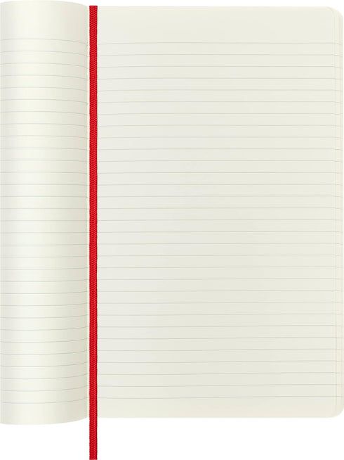 Moleskine Classic Notebook, Soft Cover, Large Ruled/Lined, Scarlet Red, 5" x 8.25", 192 Pages