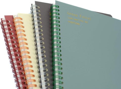 Yansanido Spiral Notebook, 4 Pcs B5 Thick Plastic Hardcover, Graph Paper, 80 Sheets - 160 Pages Journals for Study
