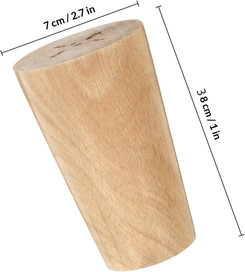 4Pcs Set WOONEKY Wooden Cabinet Bun Feet Replacement Furniture Legs Bearing Weight for Sofa Couch Armchair Coffee Table
