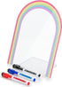 Mr. Pen Clear Acrylic Board with Stand, 11.8" x 8.9", Includes 3 Markers, Rainbow Theme for Desk Use