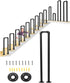 PAUANI 1PCS U-Shaped Metal Stair Railing Kit, Industrial Stair Handrail, Non-Slip Safety Elderly