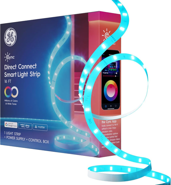GE Cync Smart LED Strip Light, Color Changing Room Decor LED Light