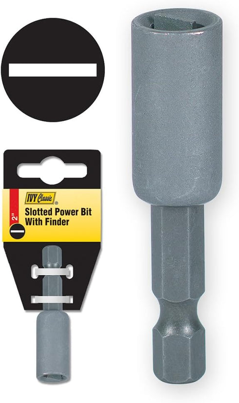 IVY Classic 44232 2-Inch #8-10 Slotted Power Bit with Finder, Impact Plus, 1/Box