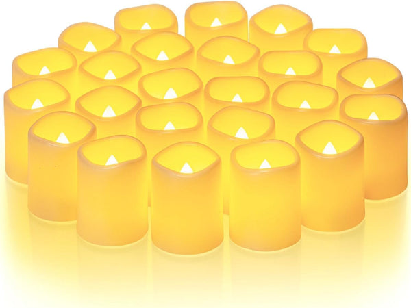 Homemory 24Pack Flickering Flameless Votive Candles, 200+Hour Battery Operated LED Tealight for Wedding Decor and