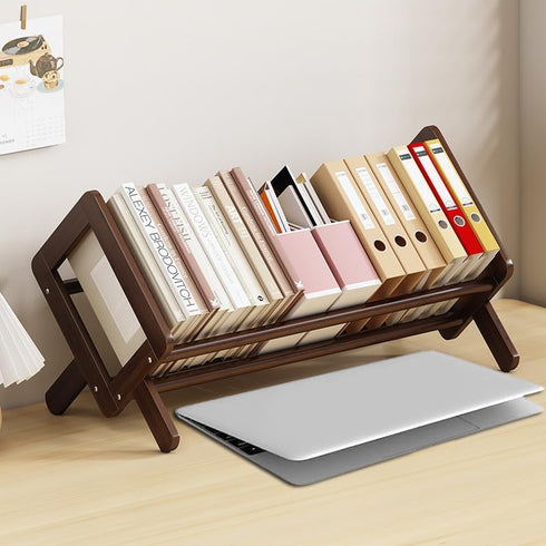 Fox Claw Wood Tilting Bookcase in Living Room/Home/Office, Desktop Book Shelf Organizer Bookshelves Storage