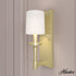 1-light Dimmable, 19693 Hunter - Briargrove Modern Brass, Small Sconce Light, Formal Style, for Bedrooms, Kitchens