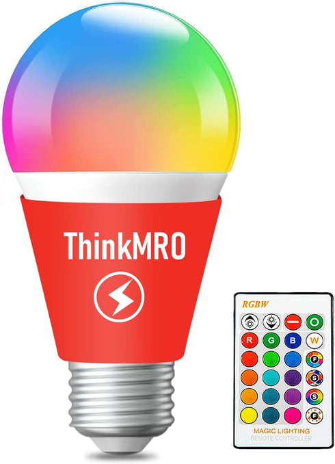 RGBW Bulbs10W (85W Equivalent),A19 E26/27 Multiple Color Changing Light Bulb with Remote,LED