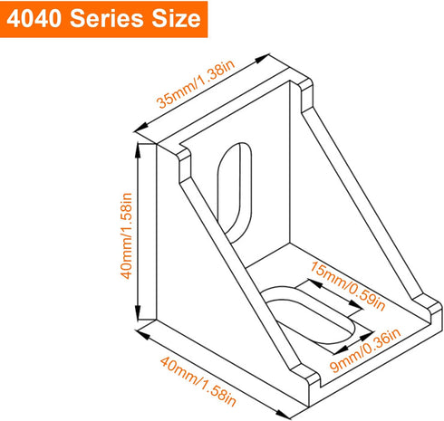 12 Sets 4040 Series Aluminum Extrusion Connectors, 12 pcs Corner Brackets, 24 pcs T Nuts and Screws