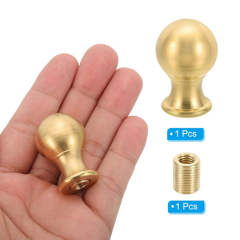 PATIKIL 25 37.5mm 1 Set x Lamp Finials Caps Knob, Solid Brass Lamp Shade Top Decoration Screw Cap Nuts with Brass