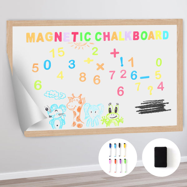 Magnetic Dry Erase Whiteboard Paper, 50 x 18 Inch, Self Adhesive Magnetic Dry Erase Sticker for Wall, Includes 50