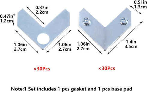 30PCS 35 13 mm Geesatis L-Shaped Corner Brace Plate, x Metal Picture Frame Bracket, Silver Tone Flat Plate Fastener