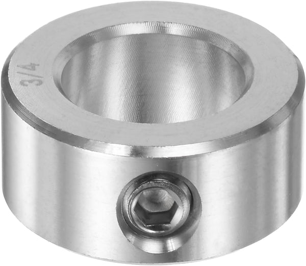 Shaft Collar Set Screw, 3/4" Bore 304 Stainless Steel, 1-1/4" OD, 9/16" Width for Wheel Barrow Axle, Machine Tools