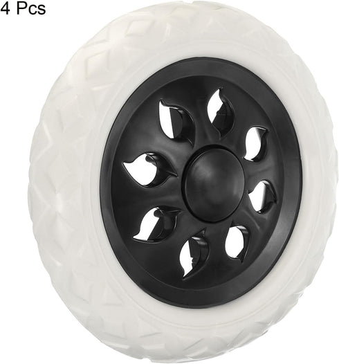 6 Inch, 4 Pack uxcell Shopping Cart Wheels Replacement Rubber Foaming Shopping Bag Trolley Wheel Repair for Folding