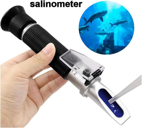 VGVGV 0-100% 1.000-1.070SG Brix Refractometer, Handheld Salinometer Salinity Aquarium ATC Refractometer Salinity