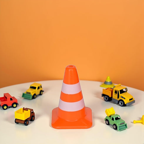 SquarezhenBo 14pcs Mini Traffic Cones - Durable Plastic Road Safety Toys for Kids, Construction Zone Educational Props