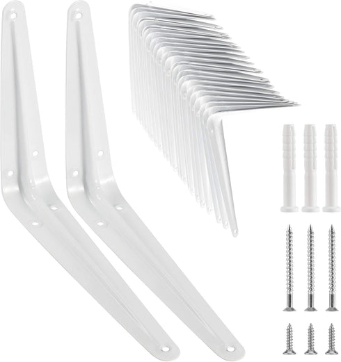 KEILEOHO 24 Pack 6 x 8 Inches Shelf Brackets, Heavy Duty L