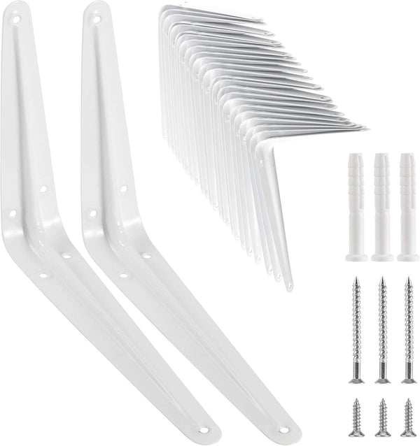 KEILEOHO 24 Pack 6 x 8 Inches Shelf Brackets, Heavy Duty L