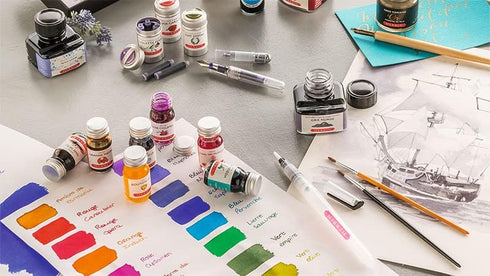 Herbin Fountain Pen Ink, 1 tin of 6 cartridges, Perle Noire