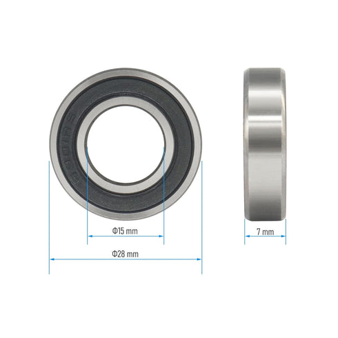 6902-2RS Deep Groove Ball Bearing - 10 PCS, 15×28×7mm, Double Black Rubber Sealed for Industrial Use