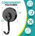 DIYMAG Black Magnetic Hooks, 110LBS Strong Magnetic Hooks Heavy Duty, Strong Magnet Hooks with Metal Hanger for Hanging Refrigerator Home Kitchen Office, 8Pack by DIYMAG