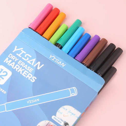 Tip,0.7mm Odor,12 Count,70566 YISAN Dry Erase Markers Ultra Fine Extra Fine Point, Magnetic Whiteboard Markers