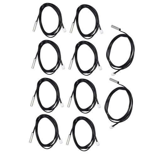 10Pcs Thermistor Sensor Temperature Probe 5x25mm, PVC Strong Anti Interference Ability for Constant Temperature Control