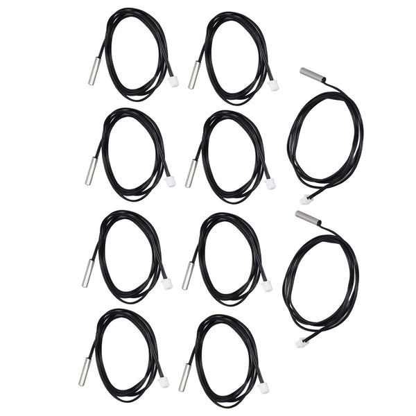 10Pcs Thermistor Sensor Temperature Probe 5x25mm, PVC Strong Anti Interference Ability for Constant Temperature Control