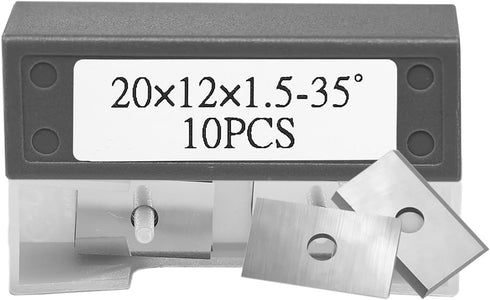 Square 20mm 0.787 Inch Carbide Inserts Cutter Blades 2 Edges 20x12x1.5mm for Woodworking Surfacing Groove Helical