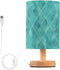 senya Table Lamp for Bedroom Living Room, Geometric Teal Turquoise Plaid Bedside