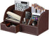 Desk Organizer, PU Leather Desktop Caddy with 6 Compartments and 1 Drawer for Office Home School Classroom