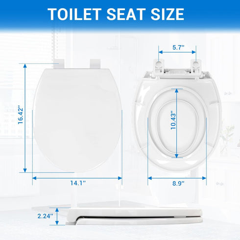DryLabs 16.5" Round Toilet Seat with Built-In Toddler Seat - Soft Close for Child & Adult, Potty Training Seat, Durable
