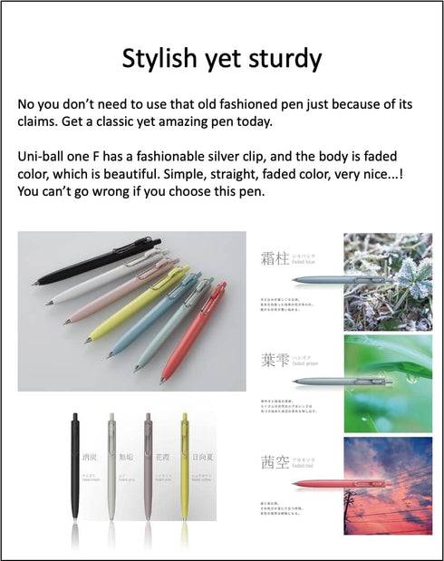 uni-ball one F 0.38mm Gel Pen, 4 Body Colors Set with Sticky Notes