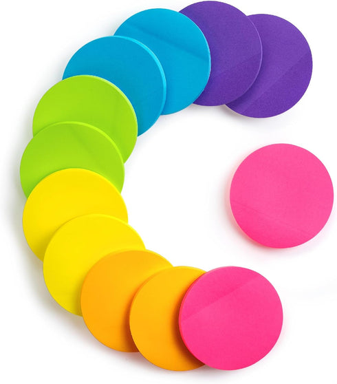 Mr. Pen Round Sticky Notes | 12 Pads | 720 Sheets | 2.8" x 2.8" | Colorful Bulk
