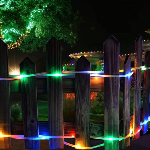 Solar Rope Lights, 39FT IP65 Waterproof Outdoor LED Copper Fairy String Tube Lights for Decoration