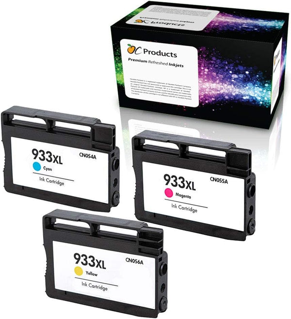 Refilled Ink Cartridge Replacement 3 Pack for HP 933XL for HP Officejet 6100 6600 6700 7110 7610 7612 (1 Cyan 1 Magenta