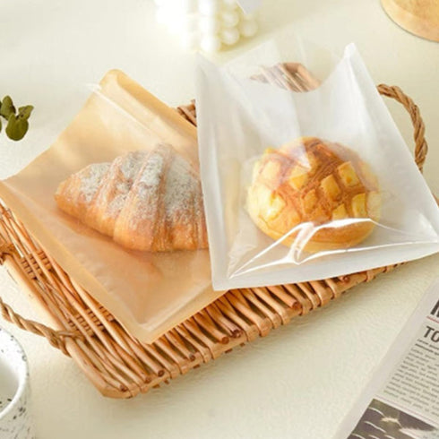 Packaging 21x25cm 100pcs Wakauto Kraft Paper Bakery Bread Bags Greaseproof Sandwich and Cookie Bags for Takeout