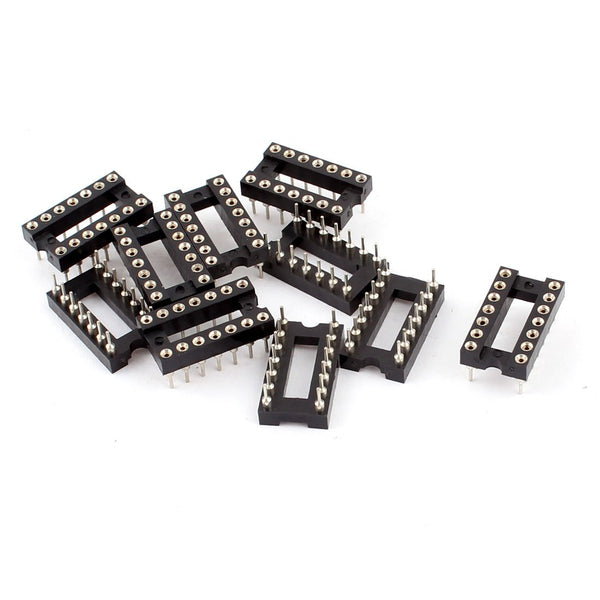 uxcell 10 Pieces 14 Pins Round Hole Soldering DIP IC Socket Adaptor, 2.54 mm Pitch