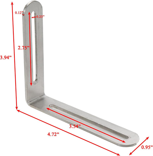4 (3.94x4.72in Xiaoyztan Pcs Slotted L Corner Brace Stainless Steel Reinforced Brackets Adjustable Corner Braces