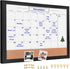 Monthly Calendar Dry Erase White Board & Cork Bulletin Board, 13" x 17" Black Wood Frame, Magnetic Surface