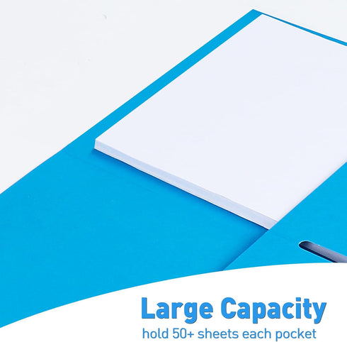 RAZCC Two Pocket Folders, 30 Pack File Folders with Pockets, Thick Paper for School Office Business Home, Assorted