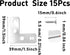 Runseaway 15Pcs 1.5"x1.5" L Shape Flat Corner Bracket, Stainless Steel Angle Plate, Heavy Duty Repair Brace with Screws