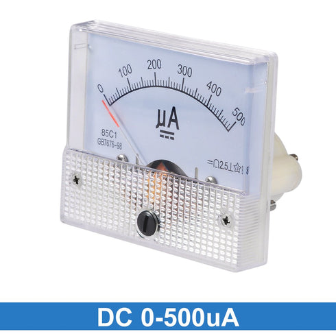 uxcell Analog Current Panel Meter DC 0-500uA 85C1 Ammeter for Circuit Testing Charging Battery Ampere Tester Gauge Pack of 1